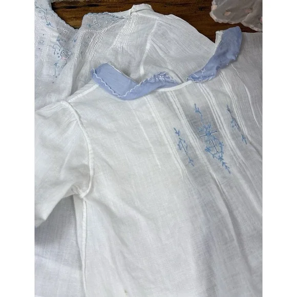 Vintage Lot 16 Baby Child or Large Doll Clothing Dress Gowns Embroidery Tatting - Picture 10 of 16